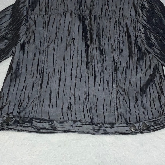 Ruby Rd. - Grey & Black Lightweight Button Down Jacket - Picture 6 of 10